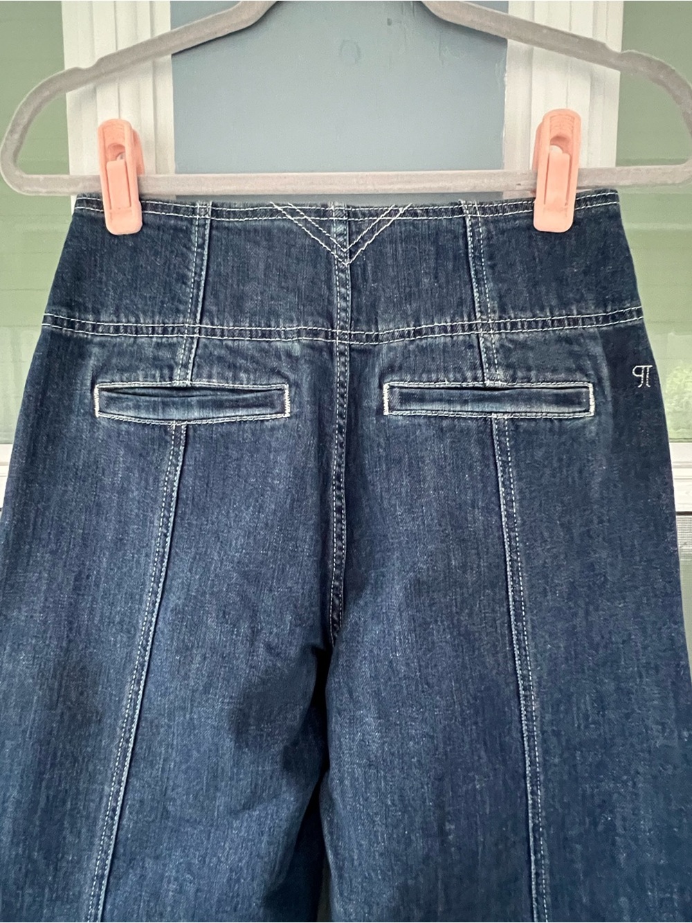 Anthropology Pilcro Wide-Leg Dark Blue High-Rise Jeans - Picture 5 of 7